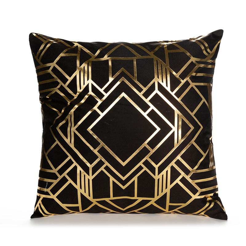 Gold Print Pillow Cover