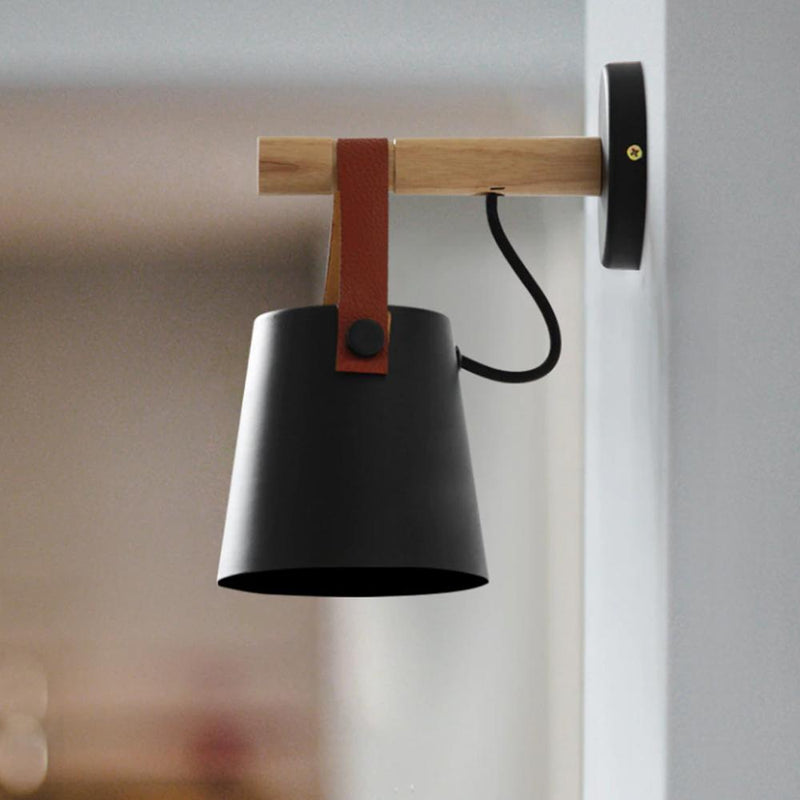 Nordic Wood & Leather Sconce
