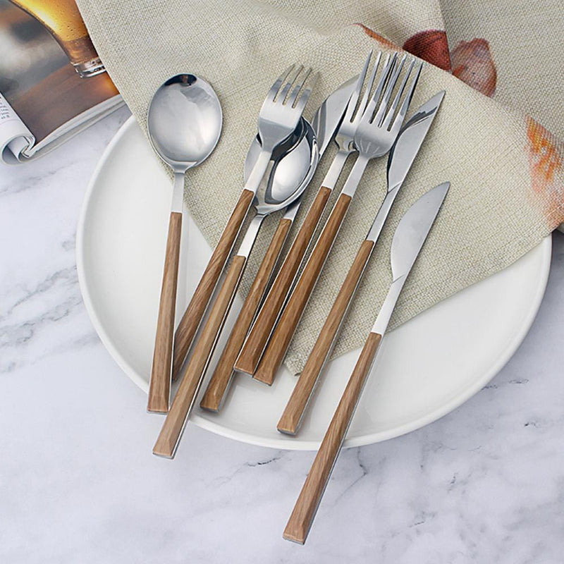 Wood Handle Flatware Set