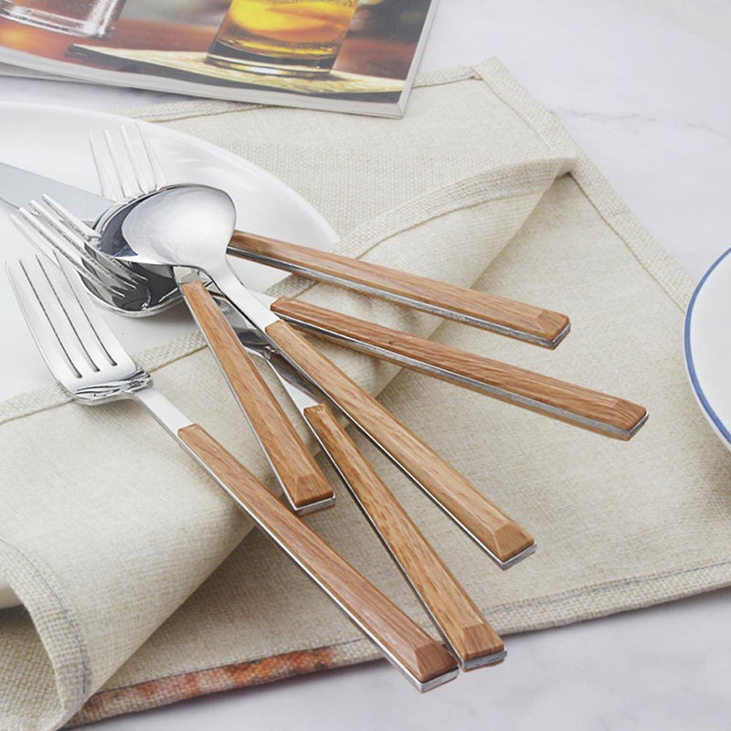 Wood Handle Flatware Set