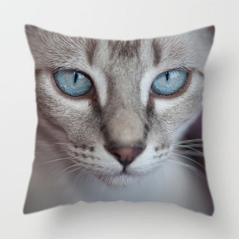 Cute Cat Face Pillow Cover