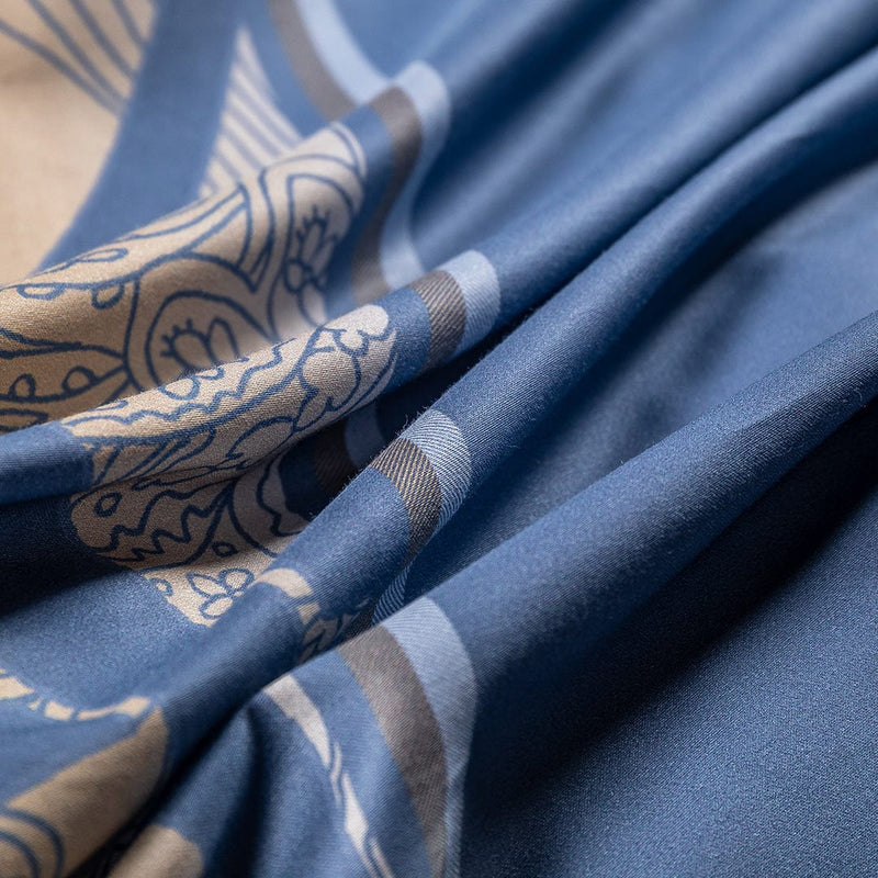 Astrid Space Blue Egyptian Cotton Duvet Cover Set