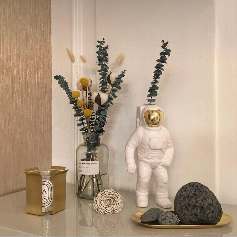 White Gold Astronaut Vase