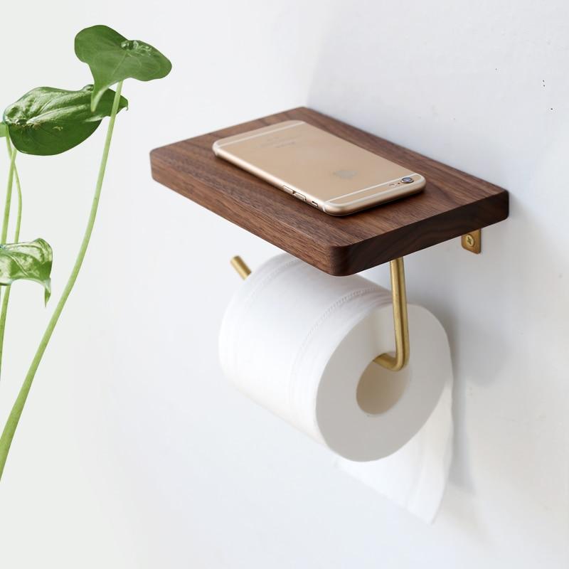 Wooden Shelf Toilet Roll Holder