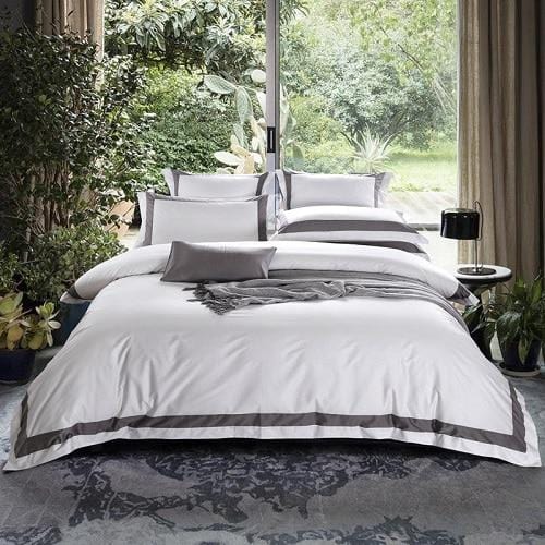 Premium White Duvet Cover & Bed Sheet Set (Egyptian Cotton)